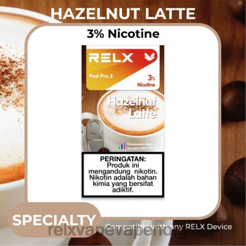 RELX pod pro 2 - 3 pods hasselnøtt latte kaffe F886N119 Order RELX Pods