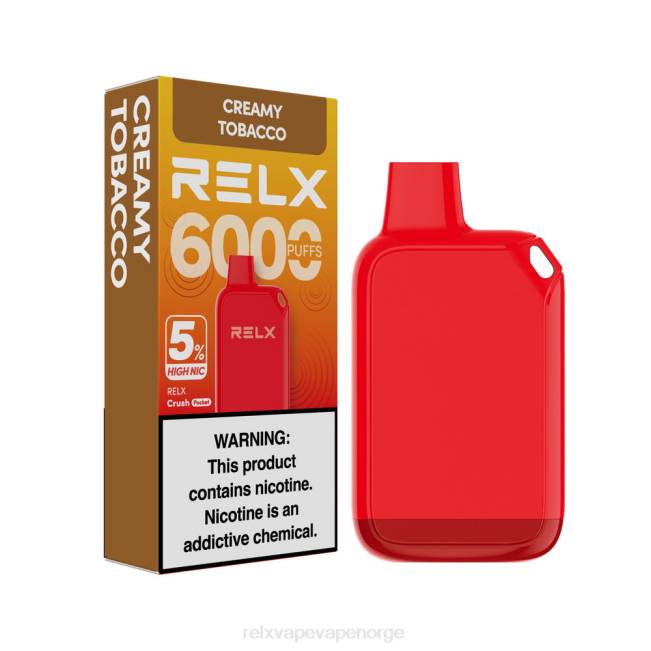 Relx Vape Pods - RELX Crush Pocket 6000 5% høy nic kremet tobakk 8D4F28