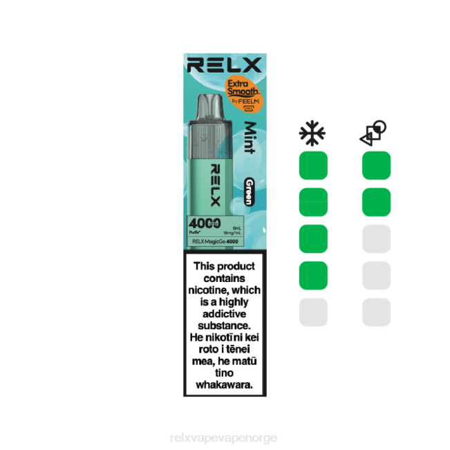 Relx Vape Pods - RELX MagicGo 4000 engangsvape mynte (grønn) 8D4F4