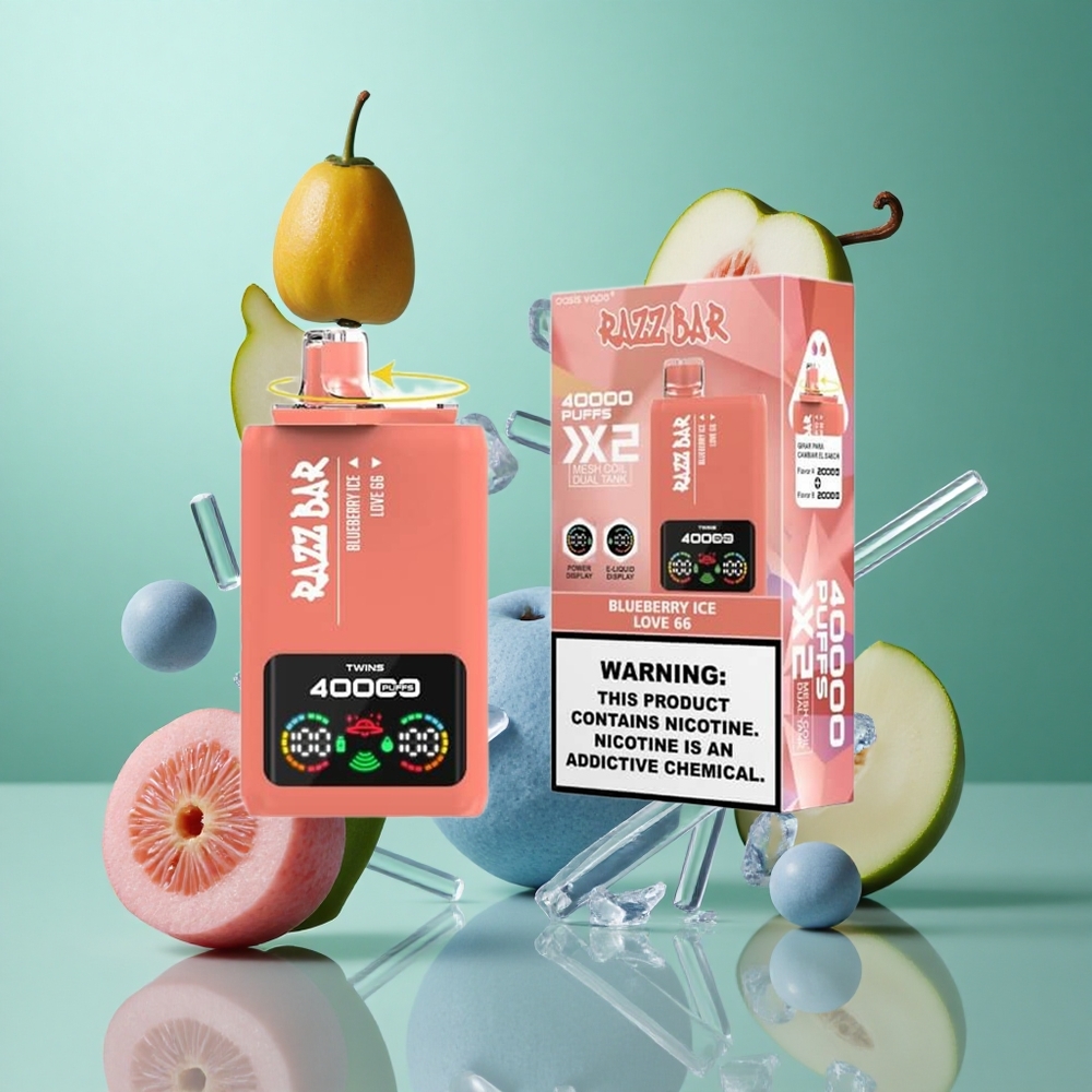 Blåbær Is Razz Bar 40000 Puffs Skjermvisning og Type-C Lading_Love 66