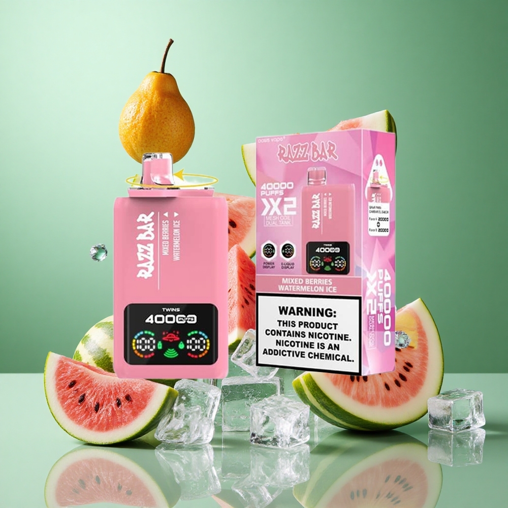 Blandet Bær_Vannmelon Is Razz Bar 40000 Puffs Opptil 40000 Puffs