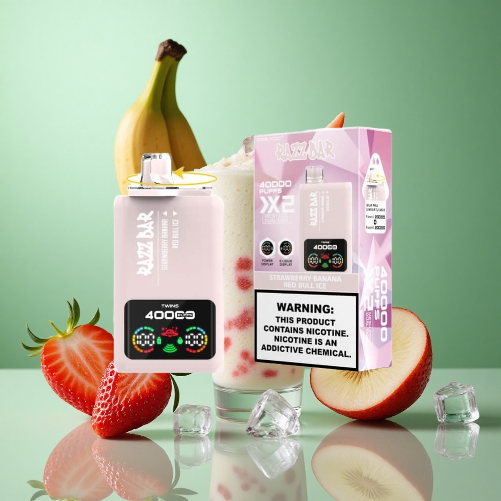 Jordbær-Banan Red Bull Is Razz Bar 40000 Puffs Opptil 40000 Puffs