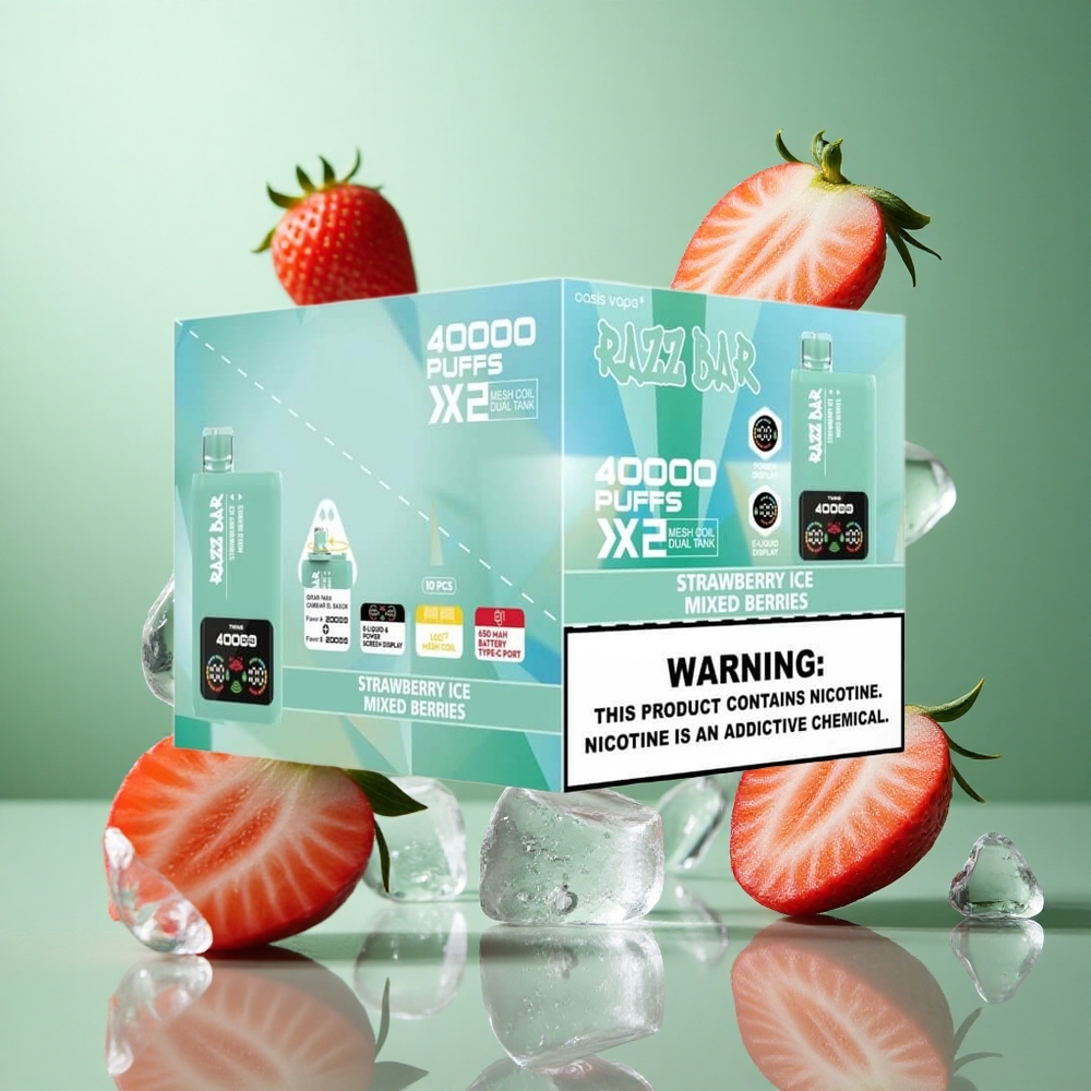 Jordbær Is_Blandede Bær Razz Bar 40000 Puffs Opptil 40000 Puffs Type-C Port