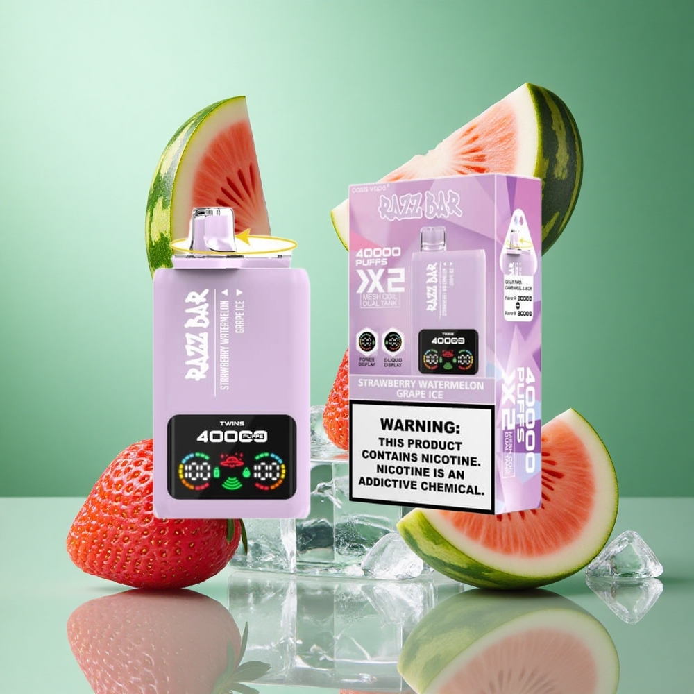 Jordbær-Vannmelon-Drupe Is Razz Bar 40000 Puffs Opptil 40000 Puffs