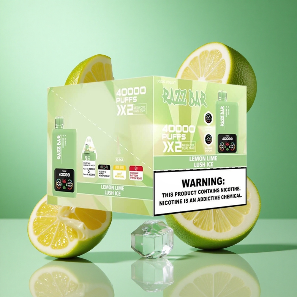 Sitron Lime_Lush Is Razz Bar 40000 Puffs Engangsvape