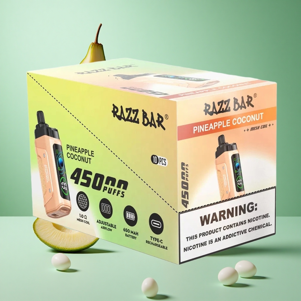 Ananas Kokos Razz Bar 45000 Puffs Oppladbar med Type-C