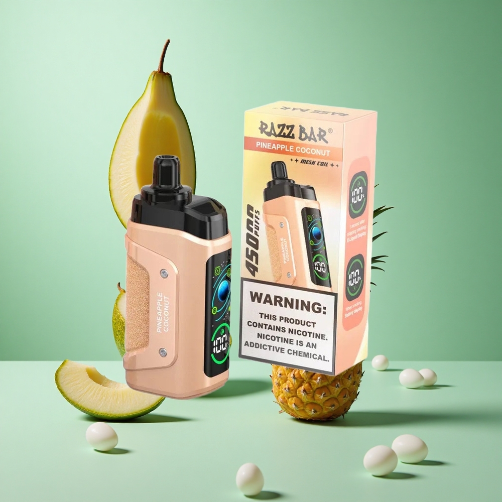 Ananas Kokos Razz Bar 45000 Puffs Oppladbar med Type-C