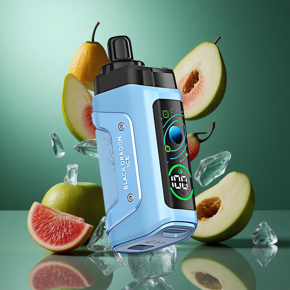 Svart Drage Is Razz Bar 45000 Puffs Oppladbar Vape med Justerbar Luftstrøm