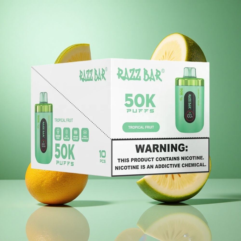 Tropisk Frukt Razz Bar 50K Puffs Oppladbar med 2% Nikotin