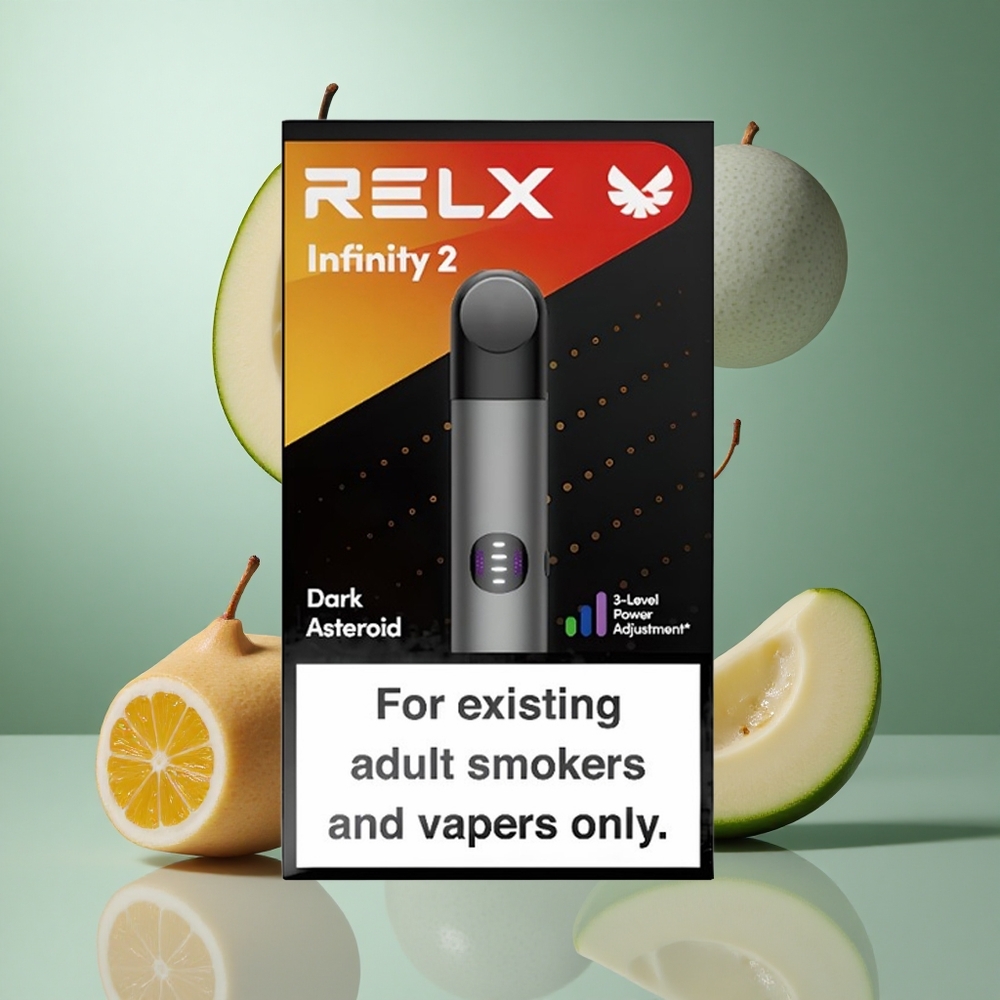 Grå Relx Infinity 2 Vape-enhet med 1,9 ml kapasitet