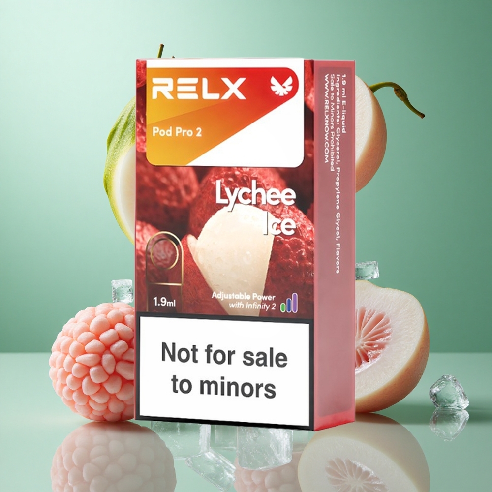 Litchi Is Relx Pod Pro 2 med 0% Nikotin og 600 puff